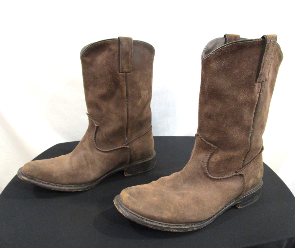 Frye Brown Suede Marco Roper Western Cowboy Boots Men 9.5 D